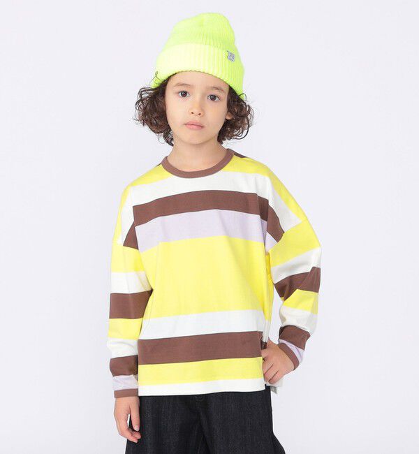 SHIPS KIDS「SHIPS KIDS:100～125cm/ マルチ ボーダー ロングスリーブ Tシャツ」|Tシャツ・カットソー|