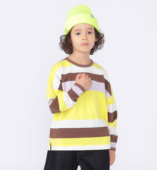 SHIPS KIDS「SHIPS KIDS:100～125cm/ マルチ ボーダー ロングスリーブ Tシャツ」|Tシャツ・カットソー|