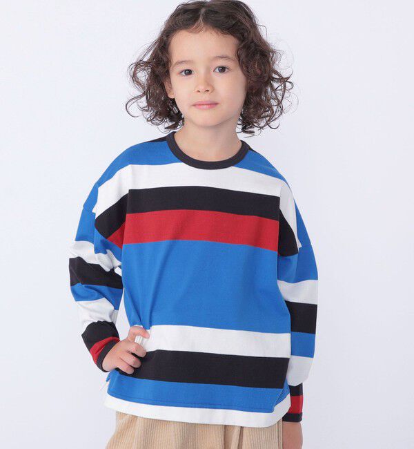 SHIPS KIDS「SHIPS KIDS:100～125cm/ マルチ ボーダー ロングスリーブ Tシャツ」|Tシャツ・カットソー|