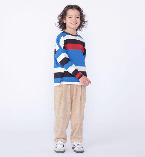 SHIPS KIDS「SHIPS KIDS:100～125cm/ マルチ ボーダー ロングスリーブ Tシャツ」|Tシャツ・カットソー|