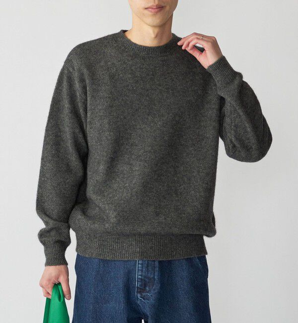 SHIPS「SHIPS: 5ゲージ ヤク ブレンド クルーネック ニット」|ニット・セーター|ダークグレー