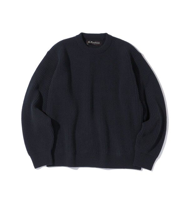 SHIPS「Southwick: Gate Label ウール シルク クルーネック ニット」|ニット・セーター|ネイビー