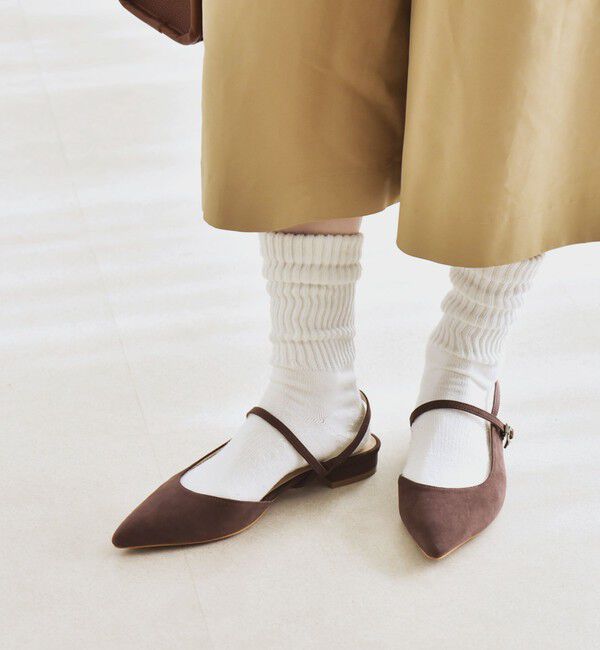 quaranciel「quaranciel: ポインテッド スリングバック パンプス」|パンプス|ブラウン