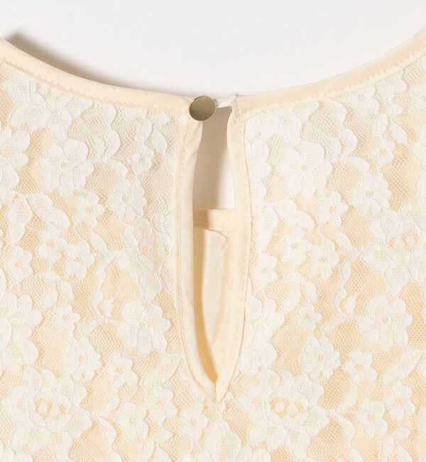 SHIPS any「SHIPS any:〈手洗い可能〉フラワー レース クルーネック ペプラム ブラウス」|シャツ・ブラウス|