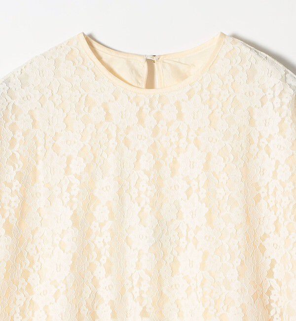 SHIPS any「SHIPS any:〈手洗い可能〉フラワー レース クルーネック ペプラム ブラウス」|シャツ・ブラウス|