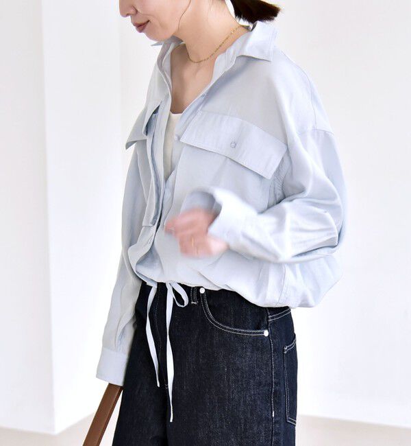 quaranciel「quaranciel:〈洗濯機可能〉ドロスト コンパクト ポケット レギュラー シャツ」|シャツ・ブラウス|