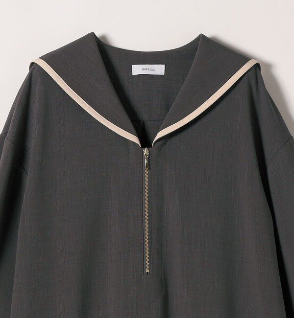 SHIPS any「《予約》SHIPS any:〈洗濯機可能〉セーラーカラー 配色 ジップ ワンピース」|ワンピース|