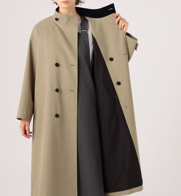 ウールギャバジンスタンドカラー トレンチコート（GALERIE VIE