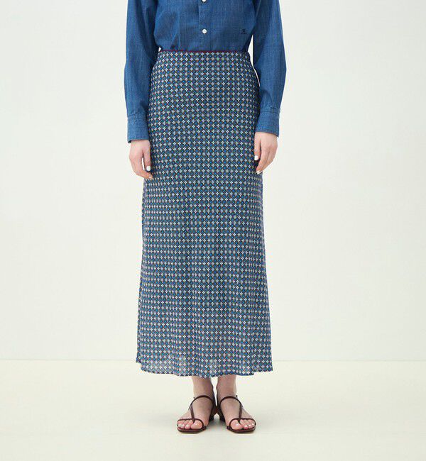 MACPHEE「デイジーリンクプリント マーメイドスカート」|フレア|