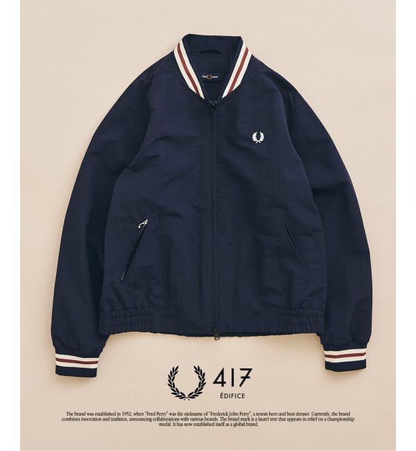 417 EDIFICE「FRED PERRY / フレッドペリー417別注 Tennis Bomberブルゾン」|ブルゾン・スタジャン|ネイビー