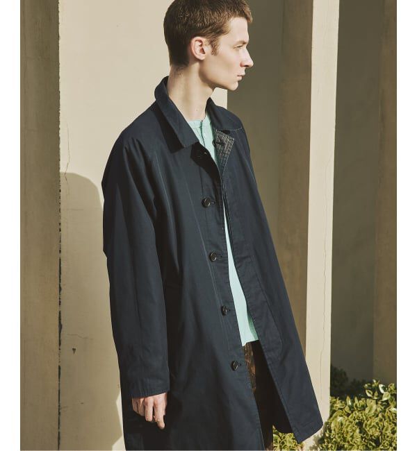 JOURNAL STANDARD「チェック リバーシブル ステンカラー コート」|ステンカラーコート|ネイビー