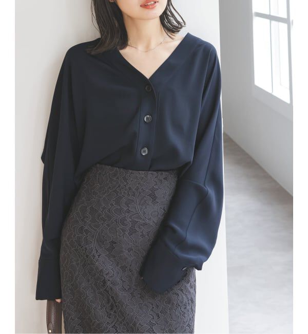 NOBLE「《追加》エステルダブルクロスカーデブラウス3」|シャツ・ブラウス|