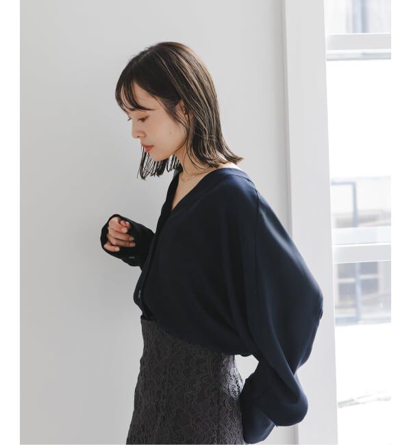 NOBLE「《追加》エステルダブルクロスカーデブラウス3」|シャツ・ブラウス|