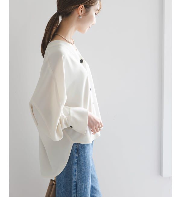 NOBLE「《追加》エステルダブルクロスカーデブラウス3」|シャツ・ブラウス|