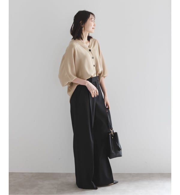 NOBLE「《追加》エステルダブルクロスカーデブラウス3」|シャツ・ブラウス|