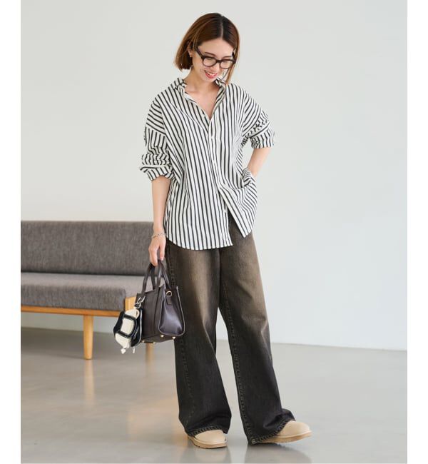 FRAMeWORK「≪WEB限定 / 追加≫コットンストライプレギュラーカラーシャツ」|シャツ・ブラウス|