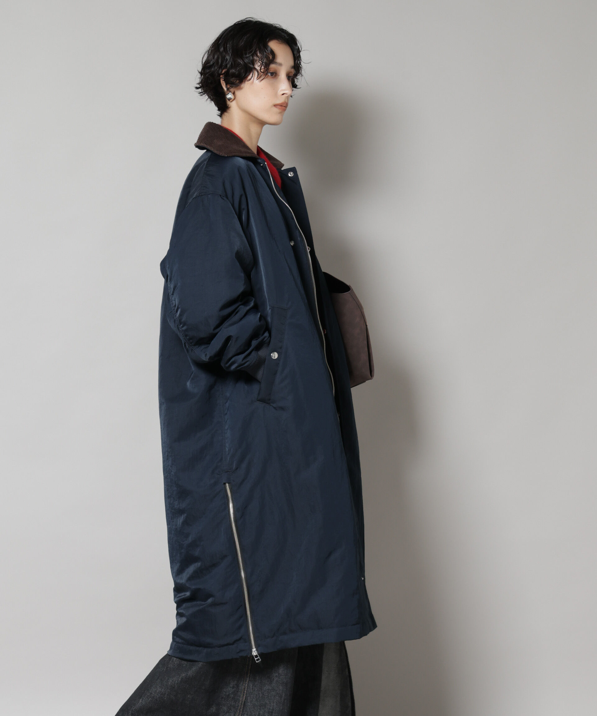 STEVELOUR」「西川ダウン(R)」ミリタリーロングコート（nano・universe