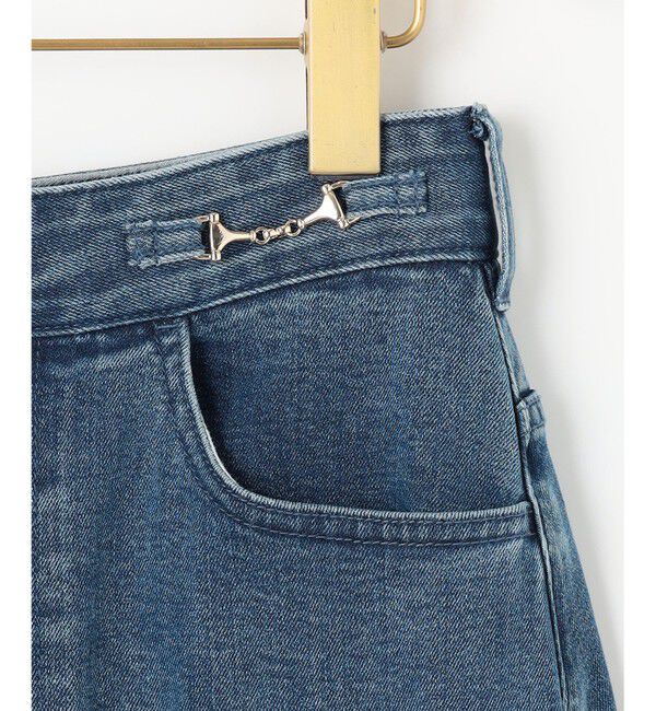 組曲「ライトデニム ビット付きフレアスカート」|スカート|