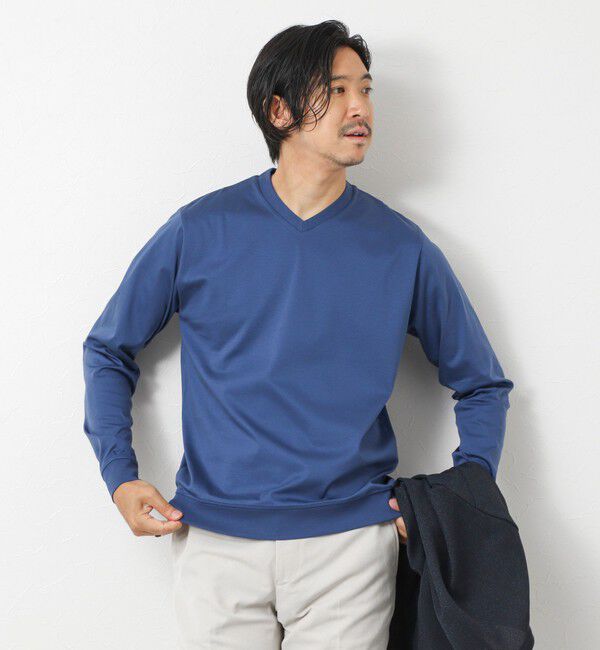 NOLLEY'S goodman「《ビジカジ対応》シルケットスムースドレスL/S V Tシャツ 25AW」|Tシャツ・カットソー|