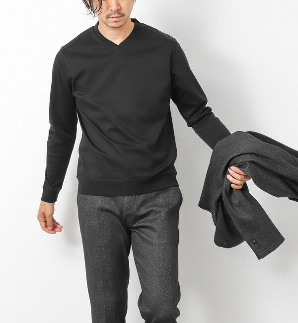 NOLLEY'S goodman「《ビジカジ対応》シルケットスムースドレスL/S V Tシャツ 25AW」|Tシャツ・カットソー|