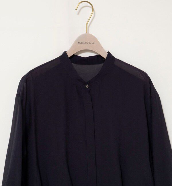 NOLLEY'S sophi「チュール襟付オーガンジーフレアシャツブラウス」|シャツ・ブラウス|