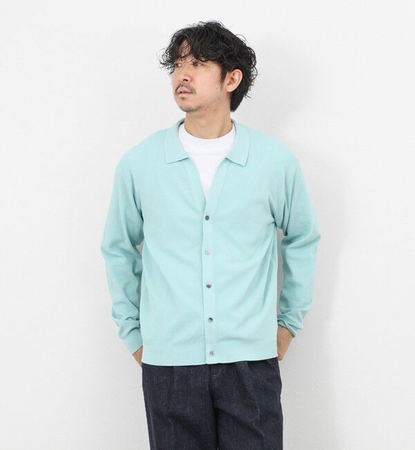 NOLLEY'S goodman「《SERIYA Cotton》吸湿カノコ襟付きカーディガン 26SS」|カーディガン|