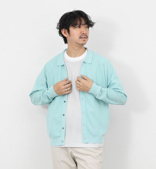 NOLLEY'S goodman「《SERIYA Cotton》吸湿カノコ襟付きカーディガン 26SS」|カーディガン|