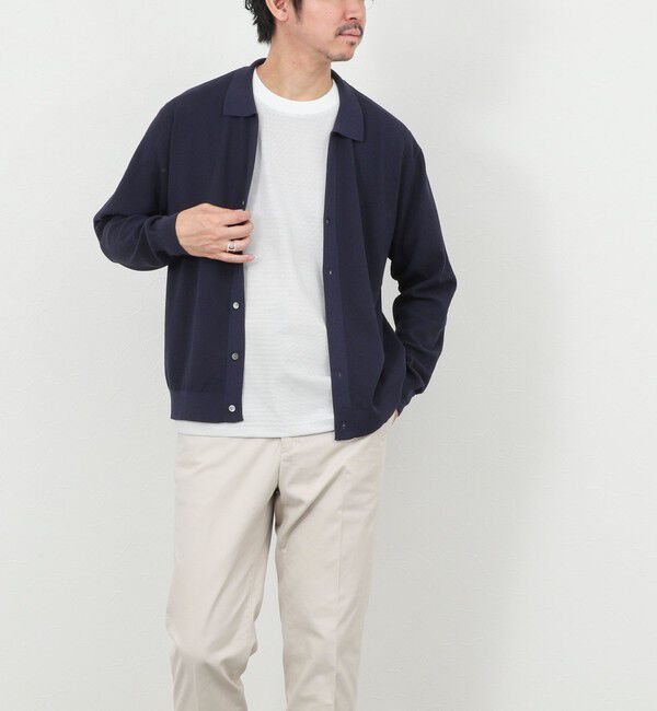 NOLLEY'S goodman「《SERIYA Cotton》吸湿カノコ襟付きカーディガン 26SS」|カーディガン|