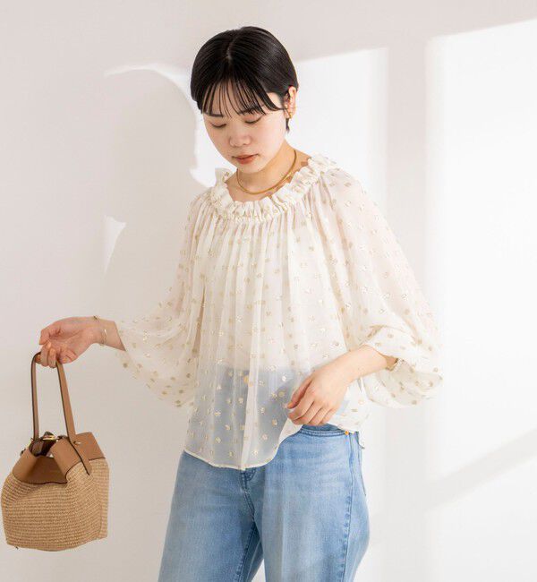 NOLLEY'S sophi「《セットアップ対応》ラメカットジャガードオフショルブラウス」|シャツ・ブラウス|