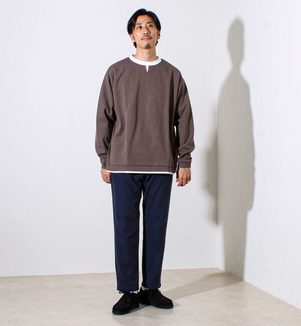 GLOSTER「【全方向杢ダンボール】フェイクキーネックロングスリーブ」|Tシャツ・カットソー|