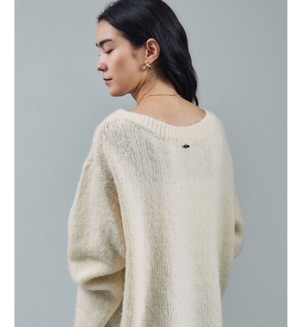 SALON adam et rope'「コットンウールメランジVネックニットプルオーバー」|ニット・セーター|