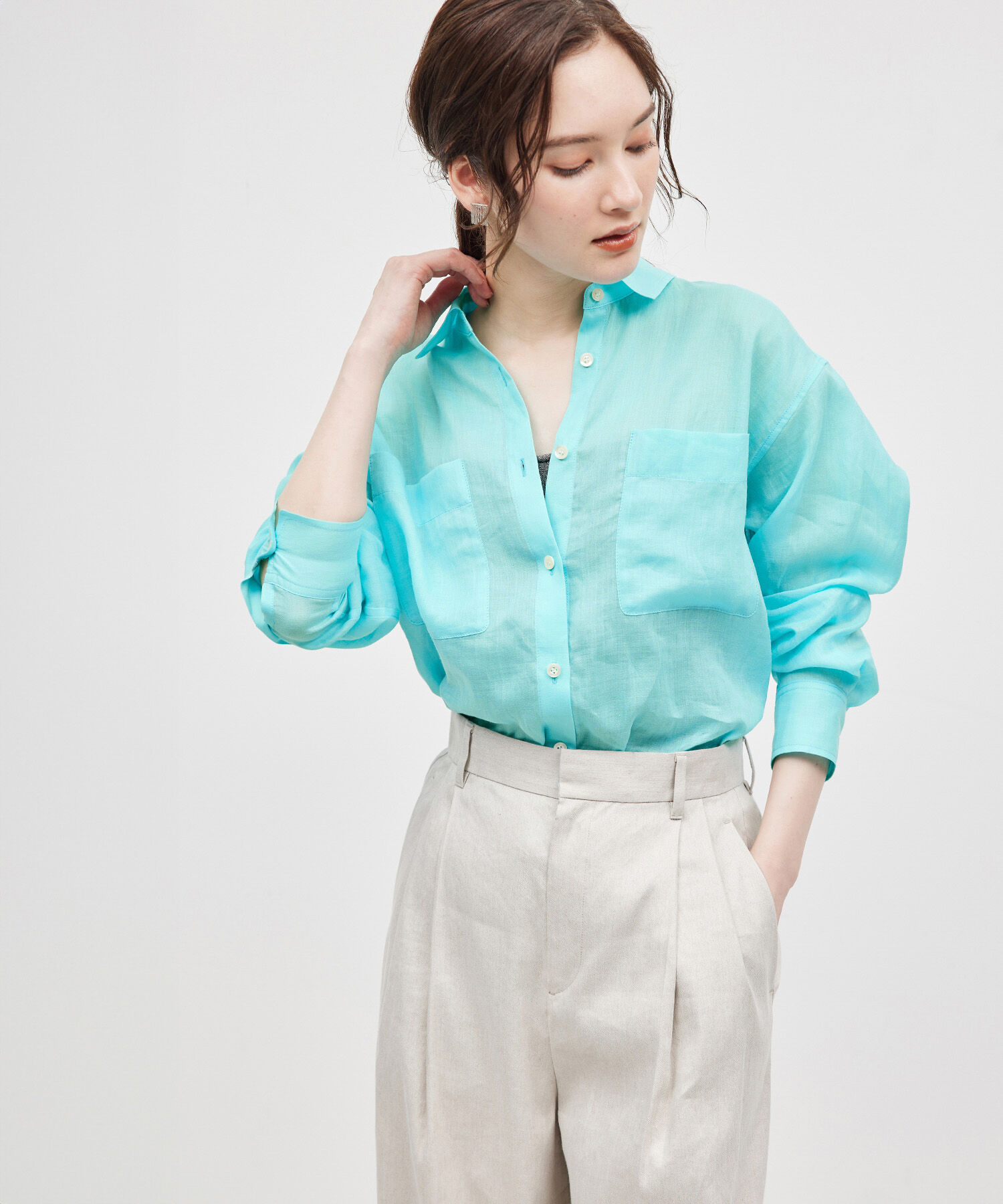 ROPE「【洗える】ロイヤルラミーレギュラーシャツ【雑誌/メディア掲載】」|シャツ・ブラウス|