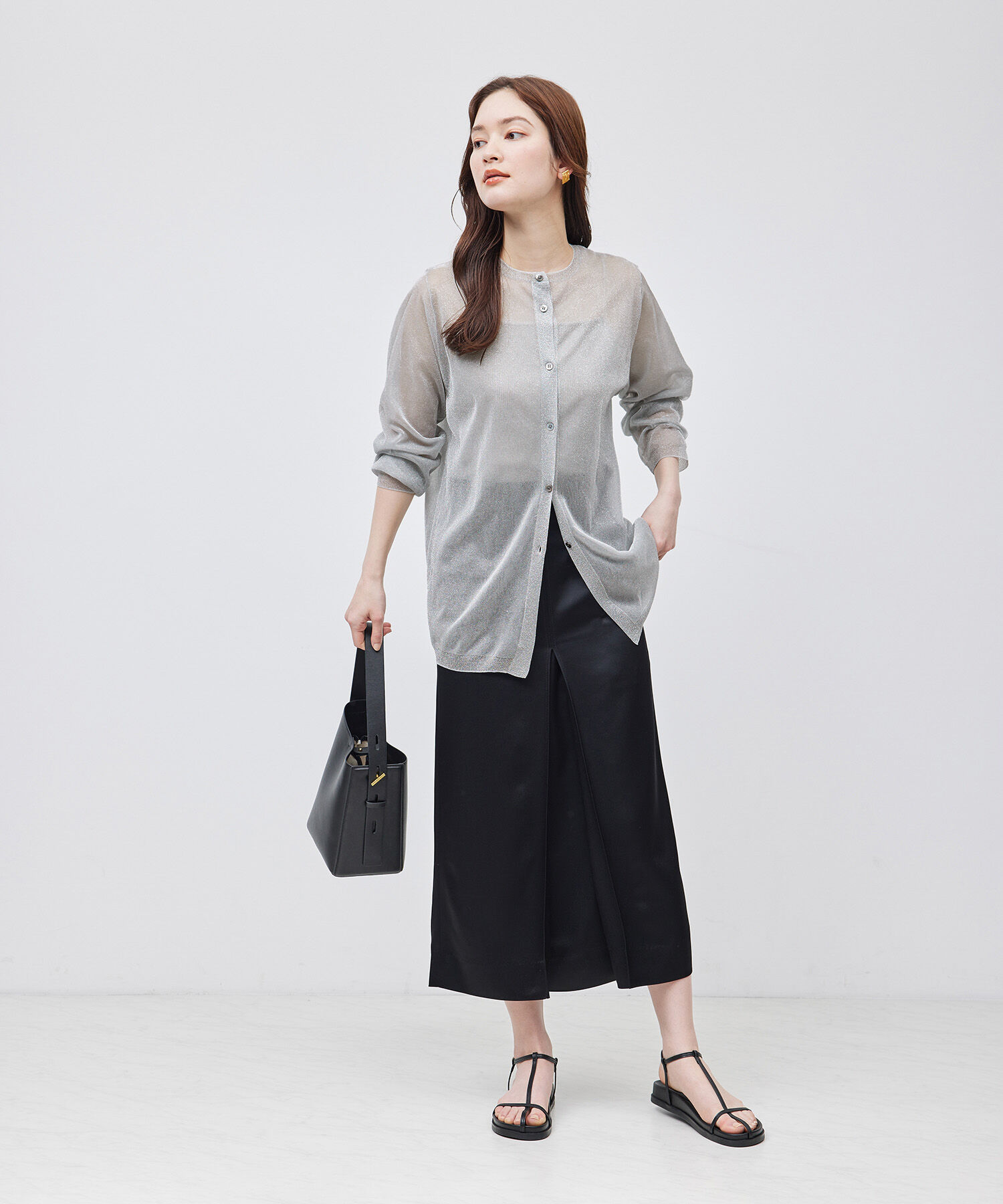 ROPE「パッド付きラメキャミソール」|キャミソール|