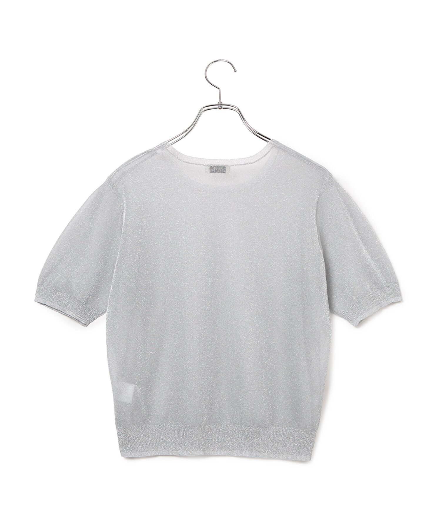 ROPE「【洗える】ラメシアーニット半袖プルオーバー【アンサンブル対応】」|ニット・セーター|