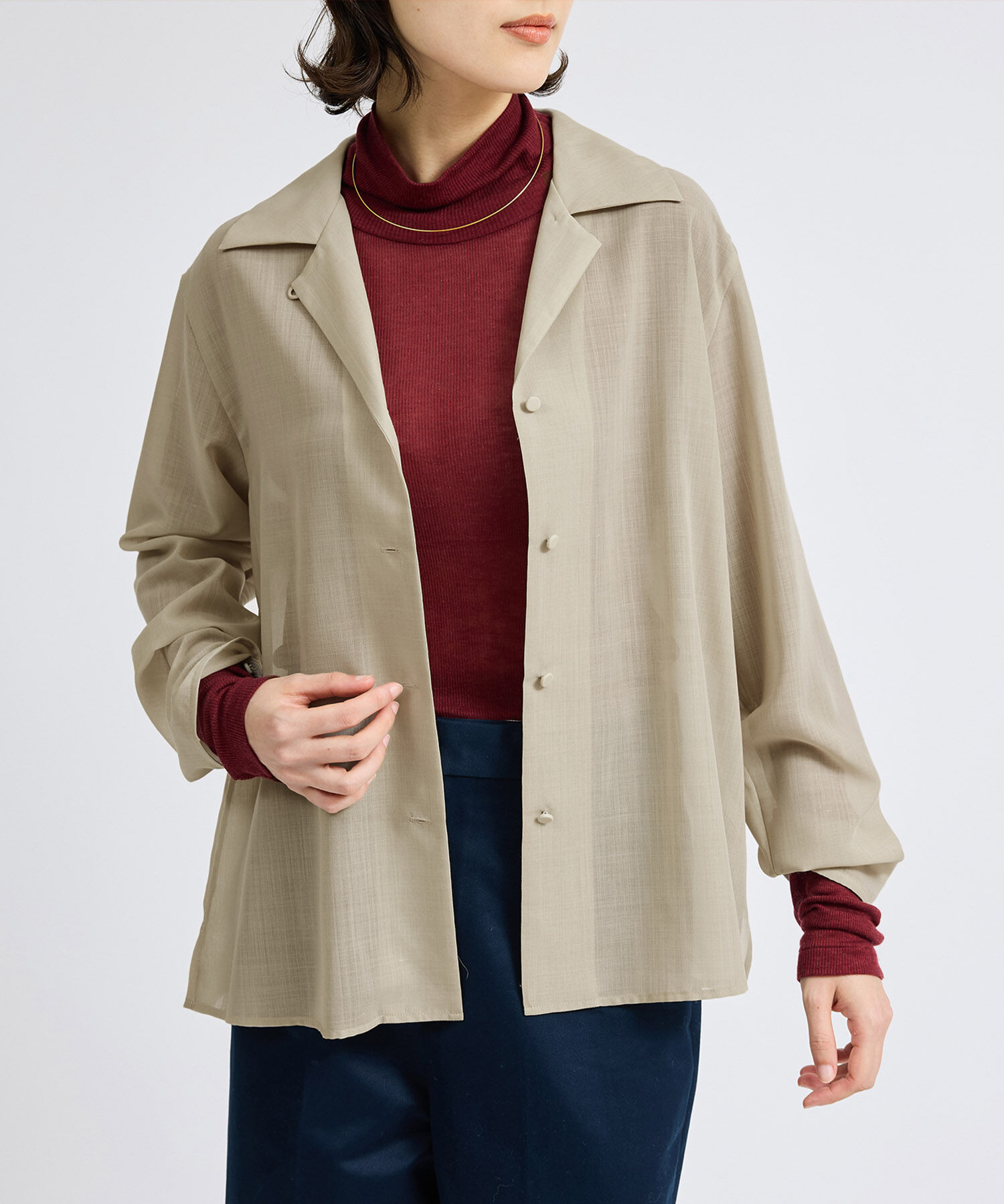 ROPE「マナードボイルシアー開襟シャツ/セットアップ対応」|シャツ・ブラウス|