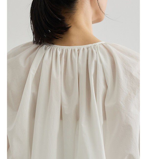 ROPE「【洗える】タイプライターハーフスリーブブラウス/お仕事・通勤対応」|シャツ・ブラウス|