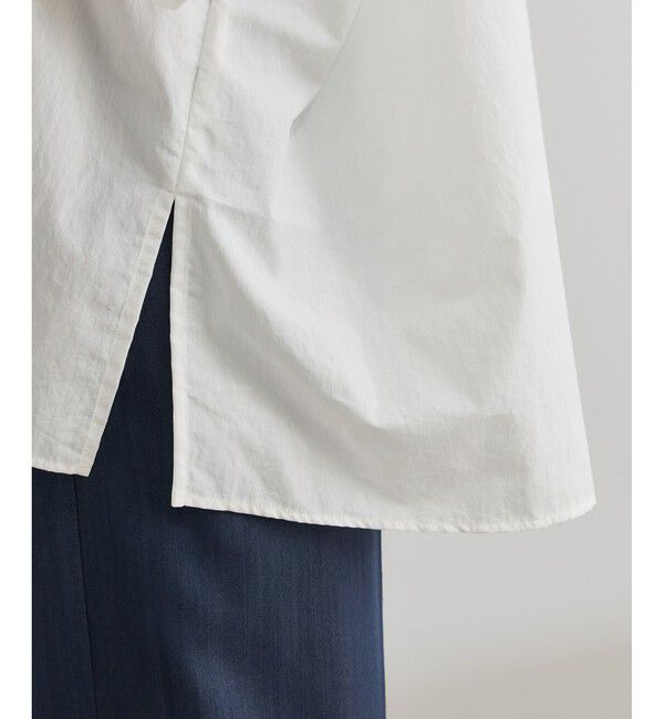 ROPE「【洗える】タイプライターハーフスリーブブラウス/お仕事・通勤対応」|シャツ・ブラウス|