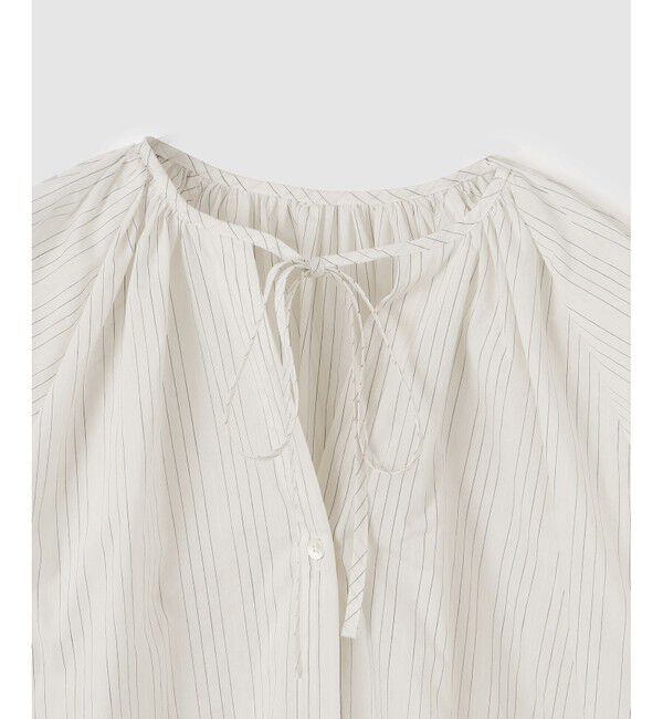 ROPE「【洗える】タイプライターハーフスリーブブラウス/お仕事・通勤対応」|シャツ・ブラウス|