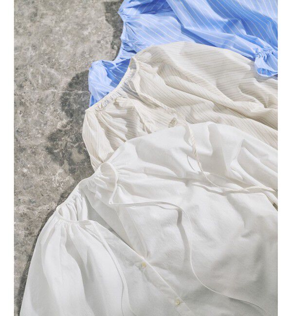 ROPE「【洗える】タイプライターハーフスリーブブラウス/お仕事・通勤対応」|シャツ・ブラウス|