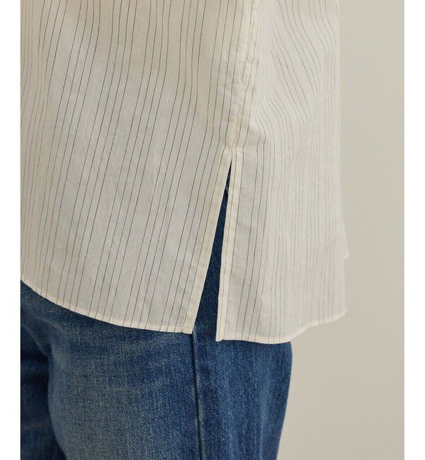 ROPE「【洗える】タイプライターハーフスリーブブラウス/お仕事・通勤対応」|シャツ・ブラウス|