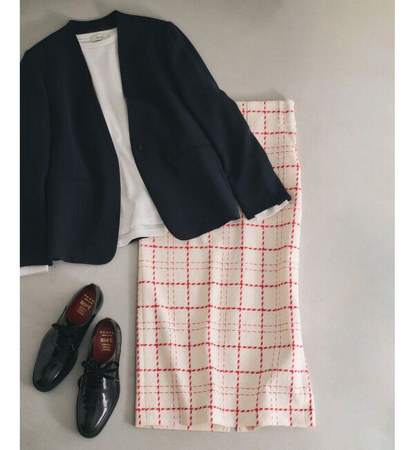 ROPE「【洗える】ツイードチェック ポケット付きタイトスカート」|スカート|