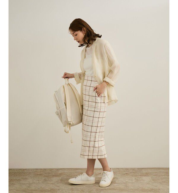 ROPE「【洗える】ツイードチェック ポケット付きタイトスカート」|スカート|