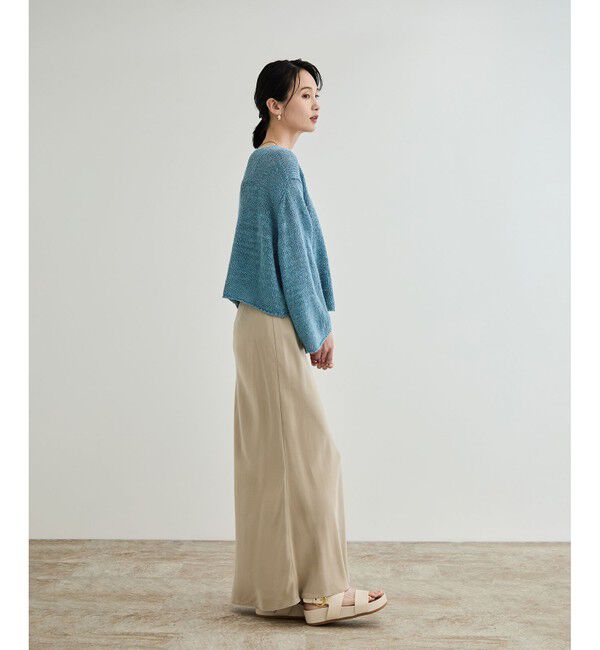 ROPE「【洗える】スラブリネン ボートネックプルオーバー」|ニット・セーター|