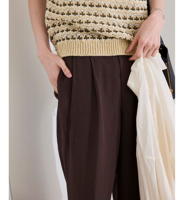 ROPE「レーヨンリネン センタープレスパンツ【セットアップジャケット・ワンピース対応】」|チノ|