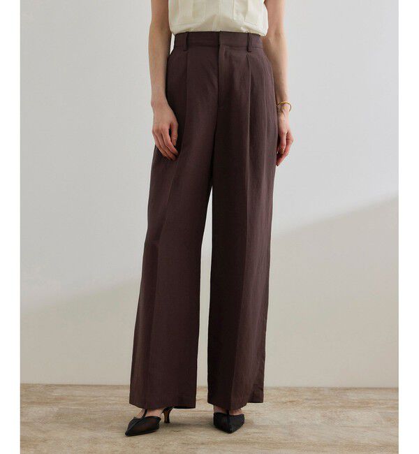 ROPE「レーヨンリネン センタープレスパンツ【セットアップジャケット・ワンピース対応】」|チノ|
