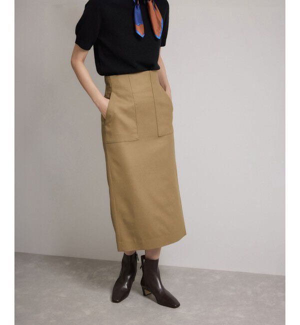 ROPE「[美人スカート]ウールレーヨンポケット付きタイトスカート(無地)/イージーケア・セットアップ対応」|スカート|