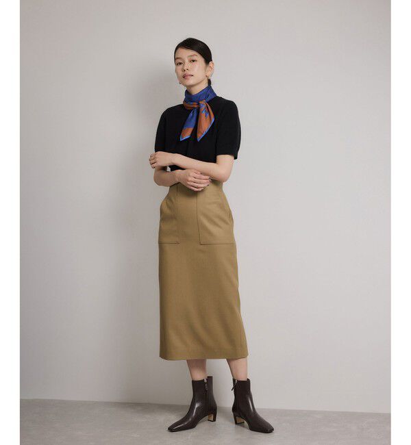 ROPE「[美人スカート]ウールレーヨンポケット付きタイトスカート(無地)/イージーケア・セットアップ対応」|スカート|