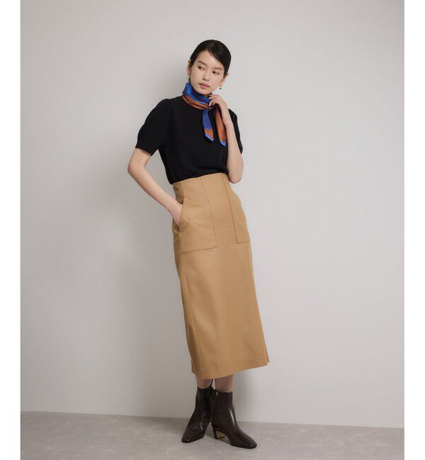 ROPE「[美人スカート]ウールレーヨンポケット付きタイトスカート(無地)/イージーケア・セットアップ対応」|スカート|