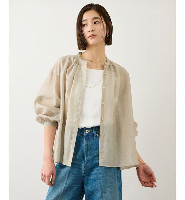 ROPE「キュプラシルクボリュームスリーブブラウス/イージーケア」|シャツ・ブラウス|