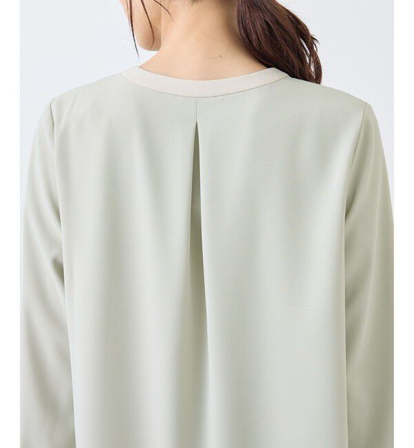 Rope&rsquo;Picnic「ジョーゼット配色ボウタイ風ブラウス/セレモニー・通勤対応」|シャツ・ブラウス|